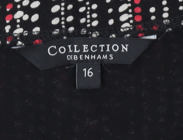 Debenhams Women’s Black Polka Dot Stretch Blouse Size 16