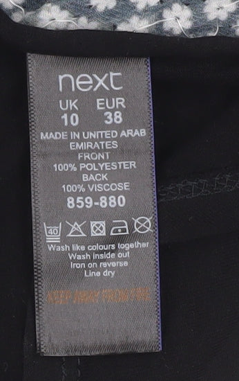 Next Womens Black Sequin Party T-Shirt UK 10 Short Sleeve