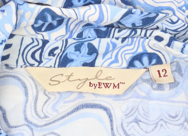 Style by EWM Women’s Blue Floral Button-Up Shirt Size 12