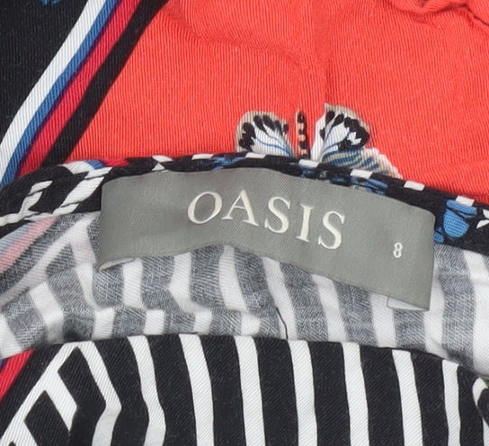 Oasis Women Multicoloured Butterfly Stripe Tank Top Size 8 Viscose