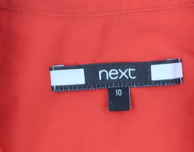 Next Women Red Blouse Size 10 Collared Short Sleeve Workwear