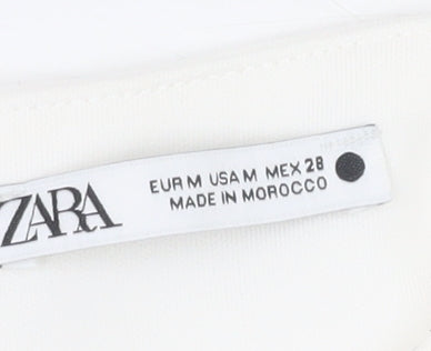 Zara Women White Camisole Tank Top Size 12 Slim Fit Spaghetti Strap