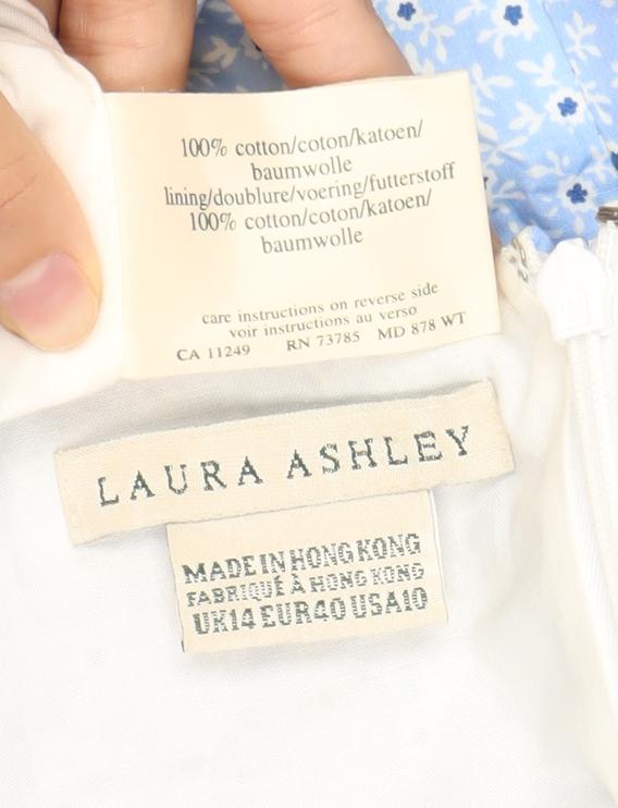 Laura Ashley Women’s Blue Floral Cotton Sheath Dress Size 10