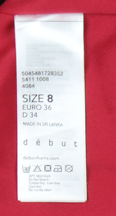 Debut Women’s Red Metallic Knee Length A-Line Dress Size 8