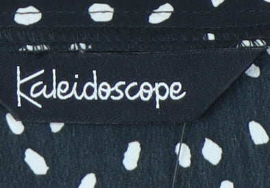 Kaleidoscope Women Black Polka Dot Blouse Size 12 Tunic Style