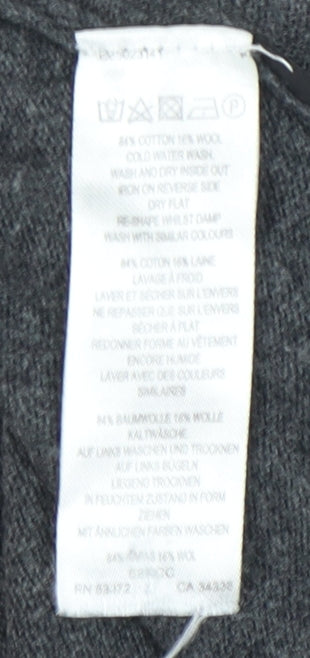 Additional view of French Connection Men's Grey Cotton Wool Collared Henley Jumper L