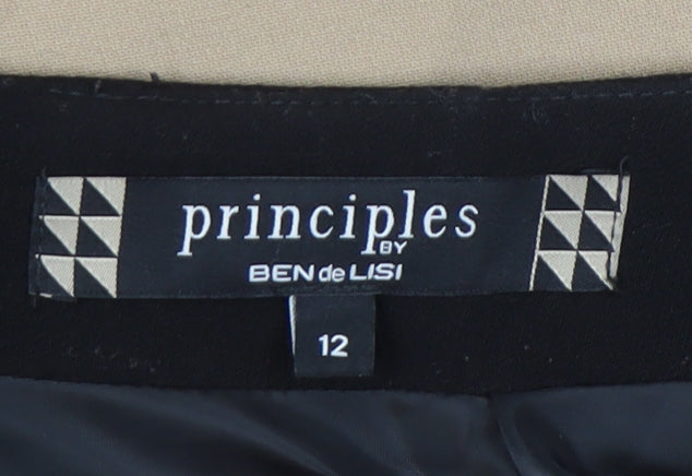 Principles by Ben de Lisi Women’s Black Beige Striped Pencil Skirt Size 12