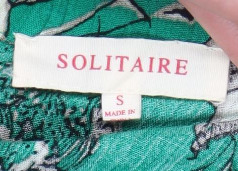 Solitaire Women’s Green Floral Off Shoulder Boho Blouse Top S