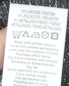 Topshop Women Grey Glitter Bodycon Dress Size 14 Partywear