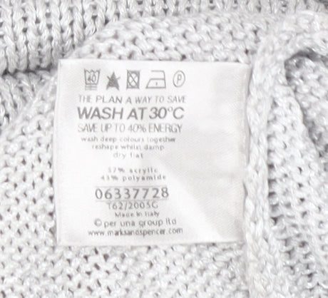 Marks & Spencer Women’s Grey V-Neck Pullover Jumper Size L