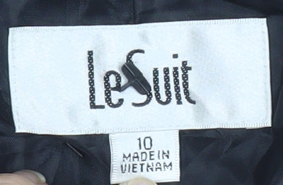 Le Suit Womens Black Size 10 Tailored Jacket Notch Lapel Formal Workwear