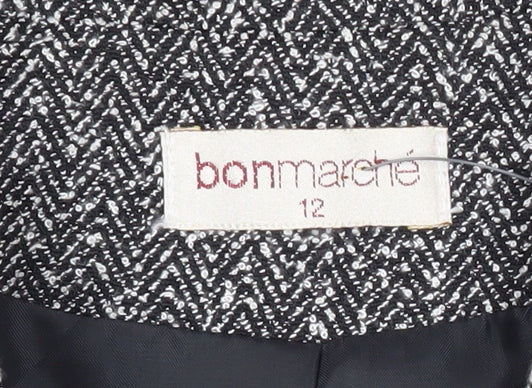 Bonmarché Women’s Grey Herringbone Jacket Size 12 Zip Business Casual
