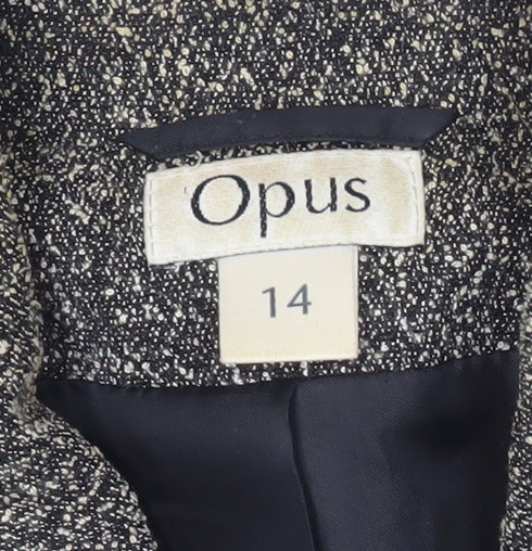 OPUS Women's Grey Blazer Jacket Size 14 Wool Look Workwear