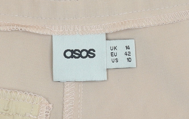 ASOS Women’s Beige Jogger Trousers Size 14 Polyester Elastane