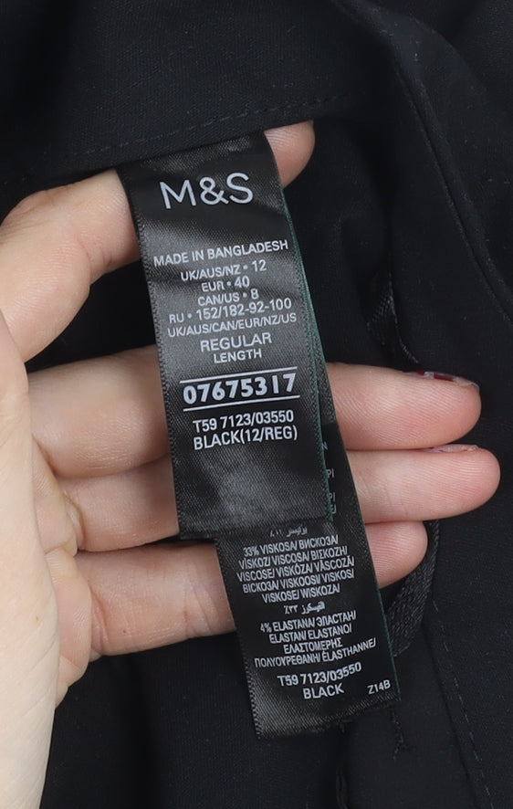 Marks & Spencer Men's Black Regular Fit Dress Pants Trousers M