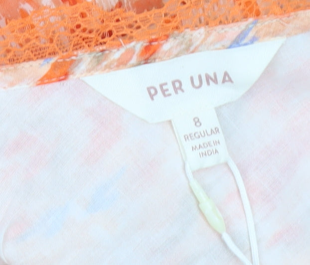 Marks & Spencer Per Una Women’s Orange Shift Dress Size 8 Boho Summer