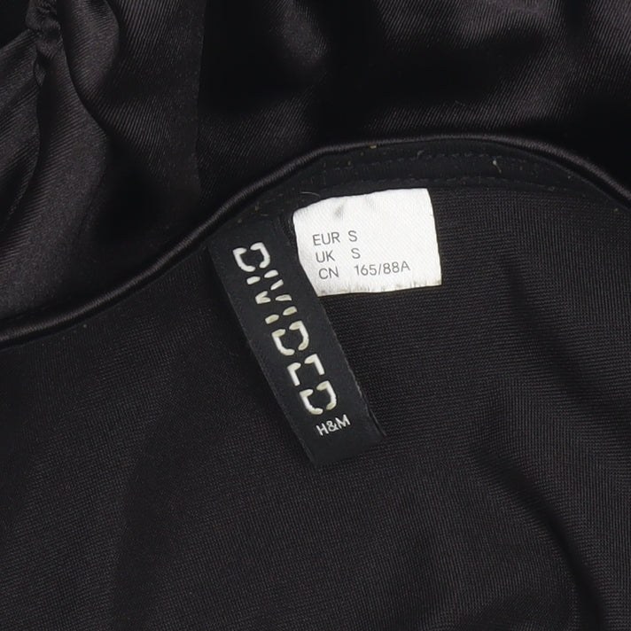 H&M Divided Women’s Black Slip Ruched Mini Party Dress Size S