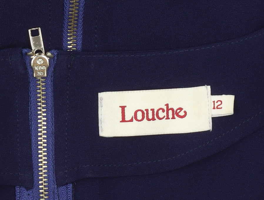 Louche Women Blue Fit & Flare Knee Length Dress Size 12