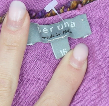Marks & Spencer Women’s Purple Beaded Scoop Neck Pullover Jumper Size 16