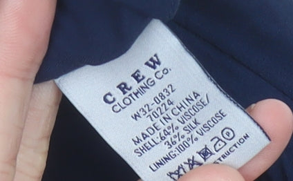 Crew Clothing Blue Sleeveless Silk Blend Blouse Size 12