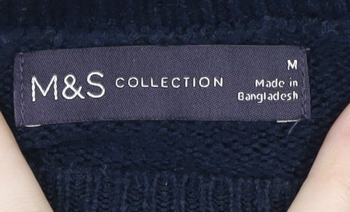 Marks & Spencer Women’s Blue Striped Jumper M Long Sleeve Knitwear
