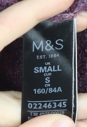 Marks & Spencer Women’s Purple Knit Long Sleeve Cardigan S