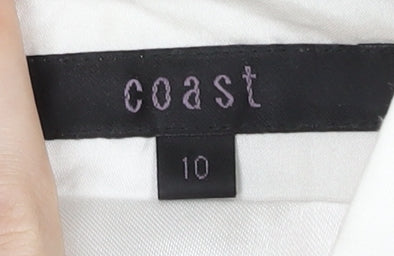 Coast Womens Black White Strapless Colourblock Knee Dress Size 10