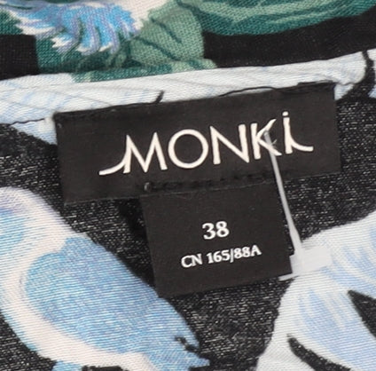Monki Womens Multicoloured Tropical Bird Wrap Kimono Top Size 10