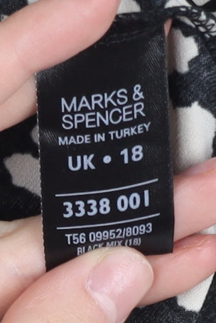 Marks & Spencer Women’s Black Animal Print Sheath Dress Size 18