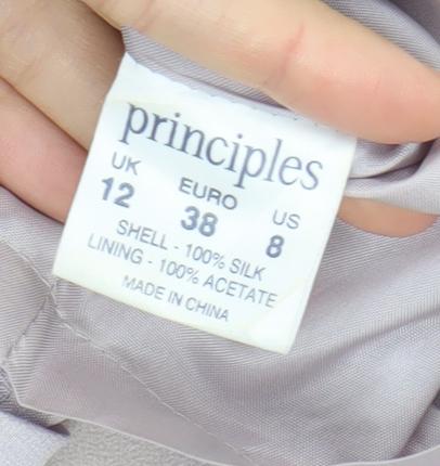 Principles Women’s Purple Silk Floral Sheath Dress UK 12