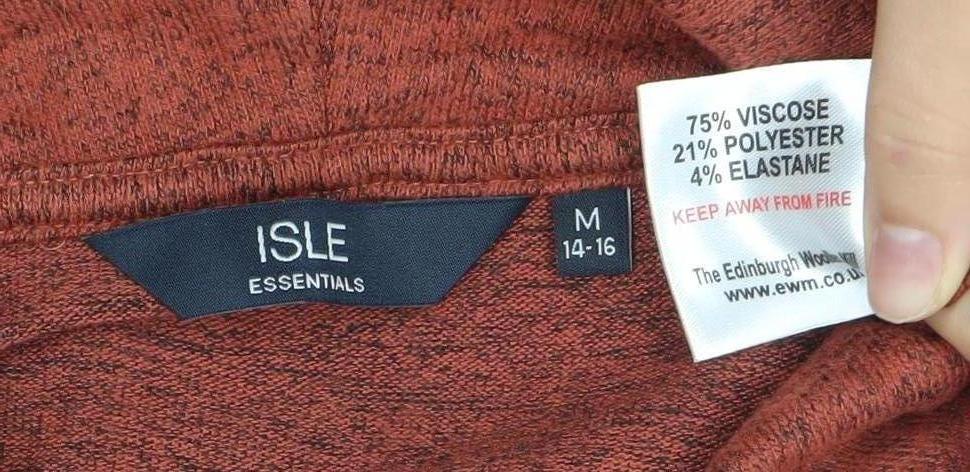 ISLE Essentials Women’s Brown Cowl Neck Long Sleeve Pullover Jumper M