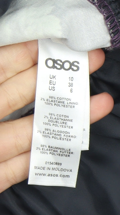 Brand and care label for ASOS Petite women’s multicoloured floral peplum blouse uk 10