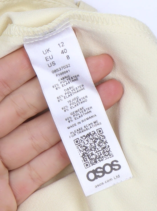ASOS Womens Beige Cargo Trousers Size 12 Straight Leg Pockets