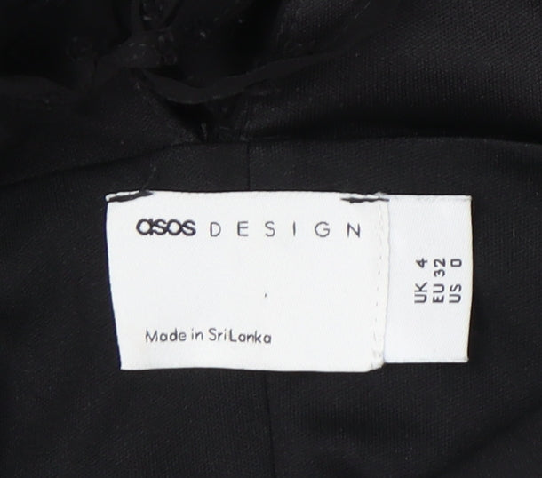 Additional view of ASOS DESIGN Women’s Black, size UK 4, Short A-Line Lace Up Dress
