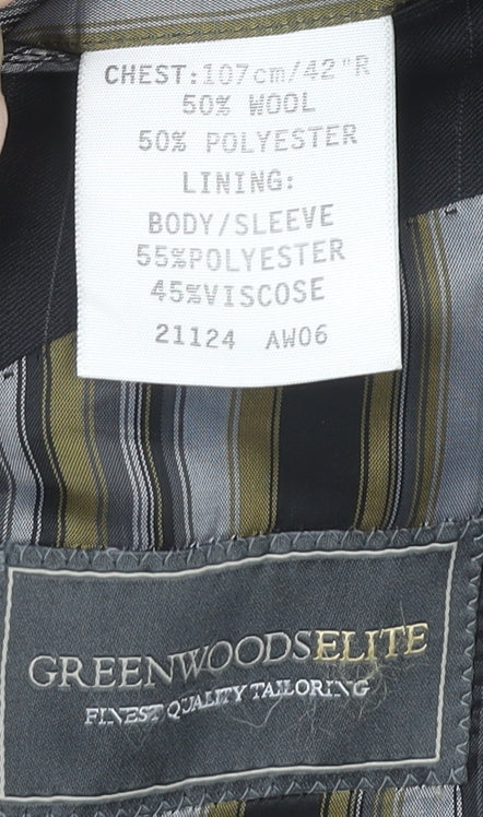 Greenwoods Elite Men’s Black Pinstripe 42R Blazer Jacket
