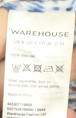 Warehouse Women’s Multicoloured Size 8 Maxi Halter Summer Dress
