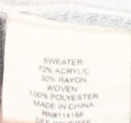 Retrology Women’s Grey V-Neck Pullover Jumper Size S Acrylic Rayon