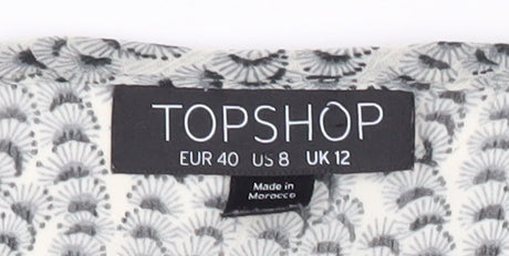 Topshop Women’s Grey Wrap Blouse UK 12 Polyester 3/4 Sleeve
