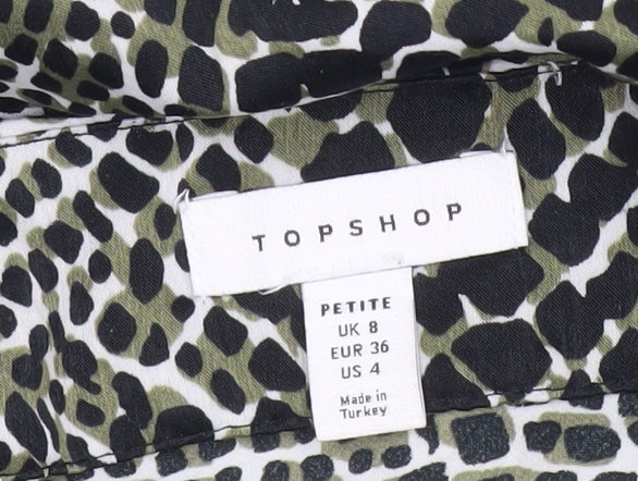 Topshop Women’s Multicoloured Animal Print Petite Size 8 Slip Mini Dress