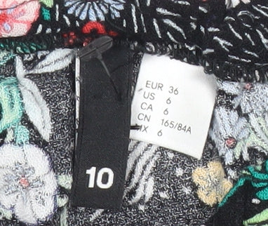 H&M Women’s Multicoloured Floral Off Shoulder Cropped Blouse Size 10