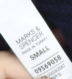 Marks & Spencer Women Blue Chunky Knit Cape Jumper Small