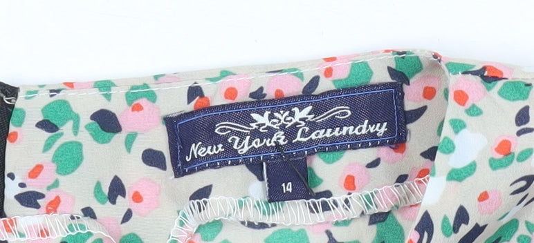 New York Laundry Women’s Multicoloured Floral 3/4 Sleeve Blouse Size 14