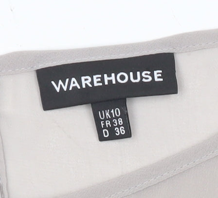 Warehouse Women’s Beige Floral Embroidered Sleeveless Blouse Size 10