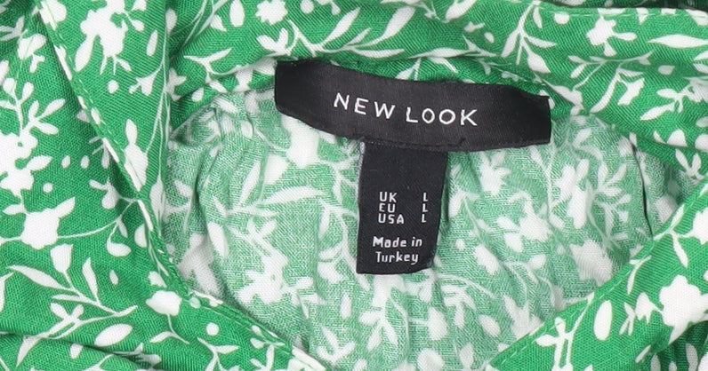 New Look Women’s Green Floral Sleeveless Camisole Top L