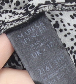 Marks & Spencer Women’s Black Floral Viscose Blouse UK 12