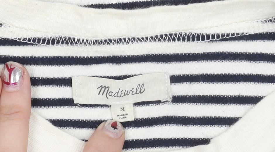 Madewell Womens Striped Cotton T-Shirt Medium Short Sleeve Casual Top