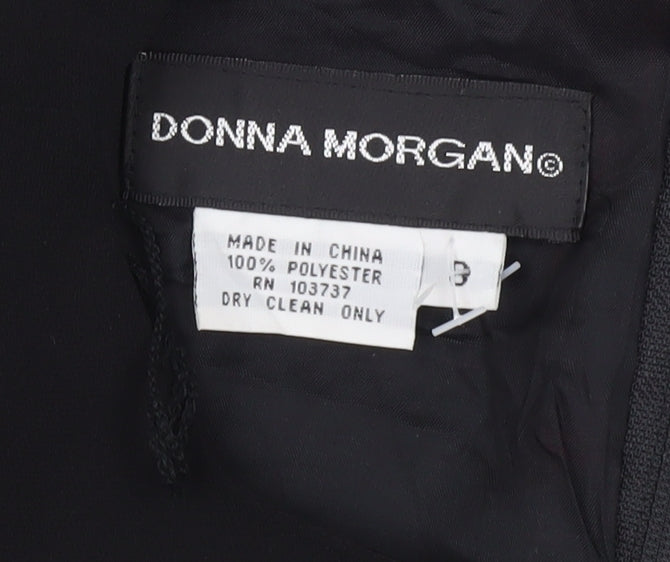Donna Morgan Women’s Black Sheath Dress Size 8 Knee Length 3/4 Sleeve