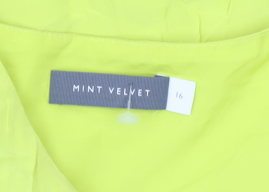 Mint Velvet Women’s Yellow Viscose Camisole Tank Top Size 16