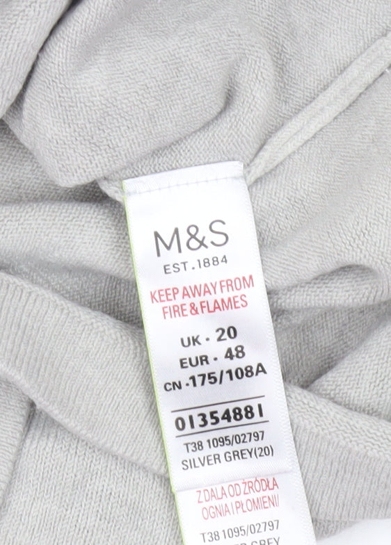 Marks & Spencer Women’s Grey Size 20 Acrylic Knit Jumper