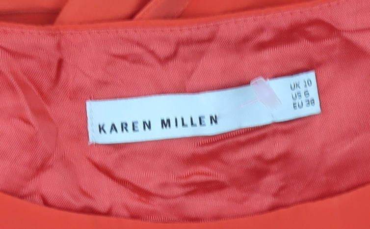 Karen Millen Women’s Orange Sleeveless Wrap Dress Size 10